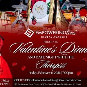2026 Evolutionizing Relationships Valentine's Dinner Date Night w/ The Therapist (Copy)